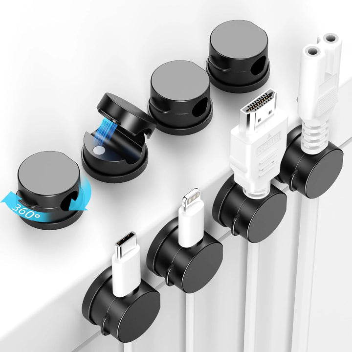 Minimalist wire holder managing USB and Type-C cables
