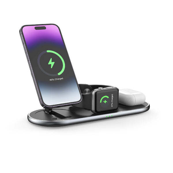 CX05 black 3-in-1 Qi2.0 wireless charger for Apple devices in Lebanon