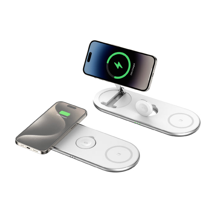 CX05 white 3-in-1 Qi2.0 wireless charger for Apple devices in Lebanon