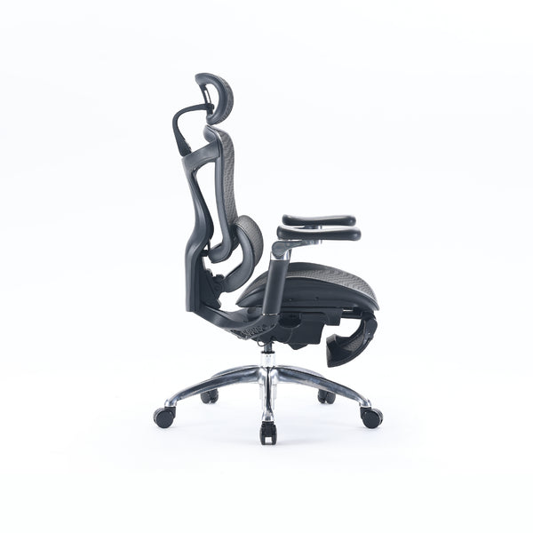 High back ergonomic office chair with adjustable headrest – Furnitech-Lb