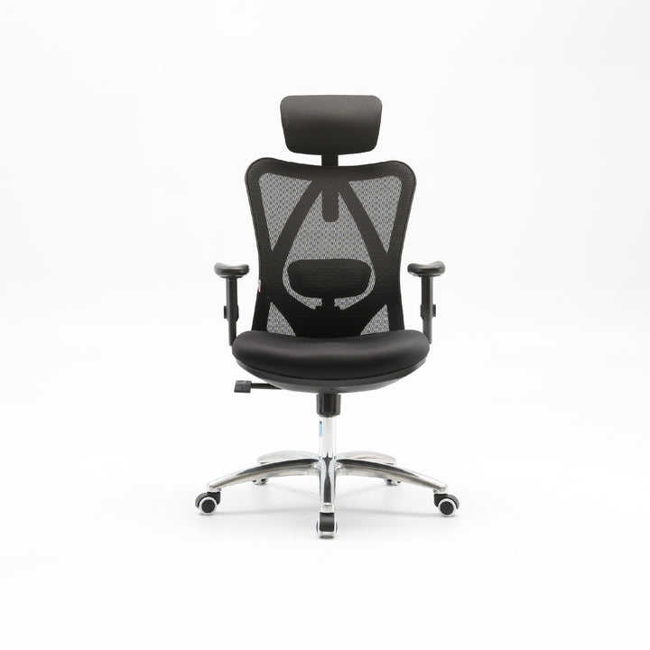 Ergonomic mesh office chair with adjustable headrest – Furnitech-Lb