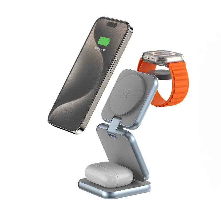 S21 wireless charging station – iPhone, Apple Watch, AirPods – Gray version Lebanon