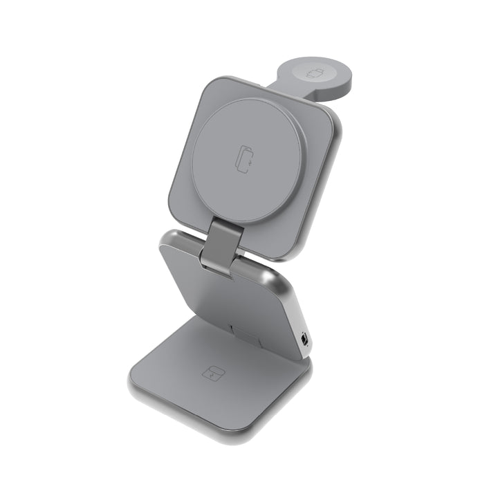 S21 gray 3-in-1 foldable wireless charger for Apple devices in Lebanon