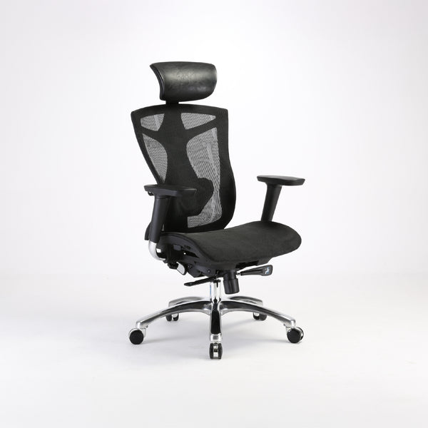 High back ergonomic manager chair with adjustable lumbar – Furnitech-Lb